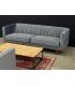 Rental 3-seater grey velvet sofa L 210 cm