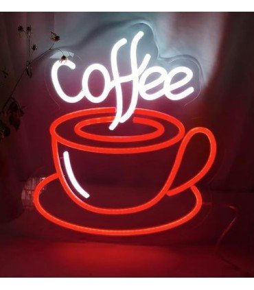 Illuminated coffee cup sign