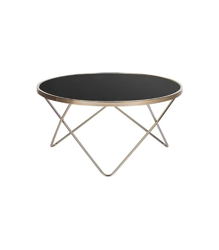 location table basse noire et pieds dorés