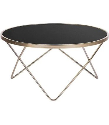 location table basse noire et pieds dorés