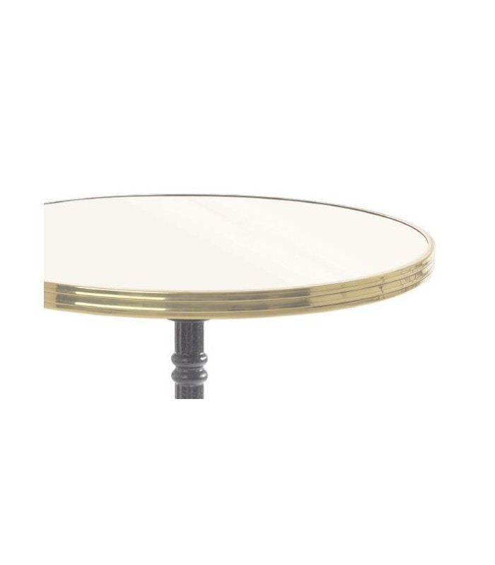 Table de bistrot parisien ronde en acier 60cm plateau