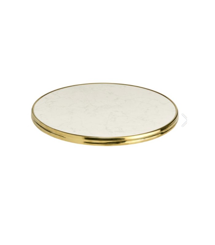 Table de bistrot parisien ronde en acier 60cm plateau
