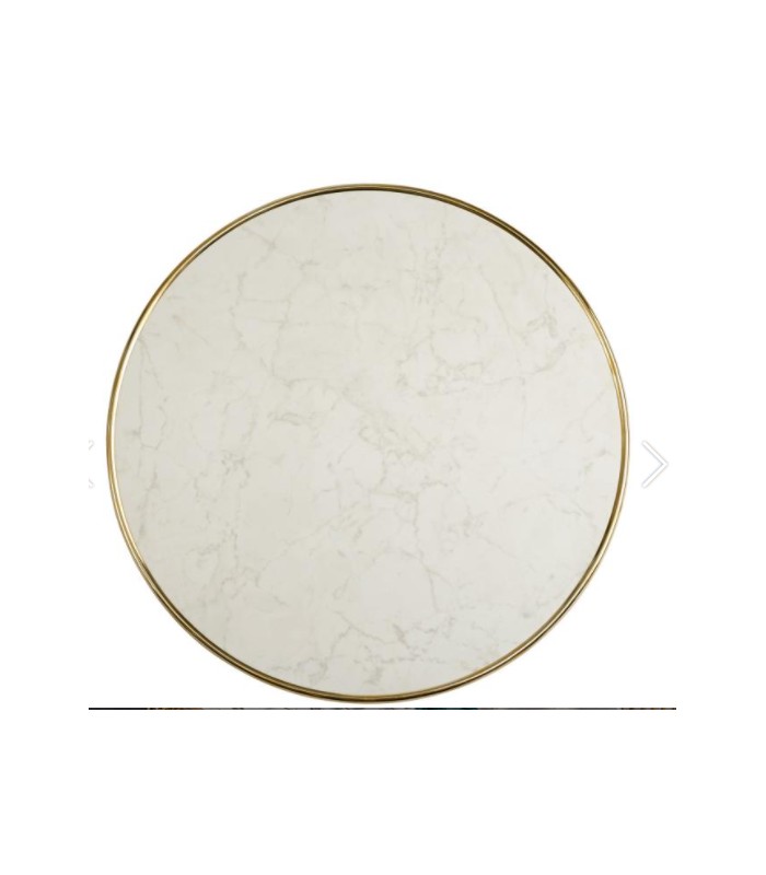 Table de bistrot parisien ronde en acier 60cm plateau