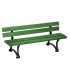 Green urban bench Paris L 180 cm