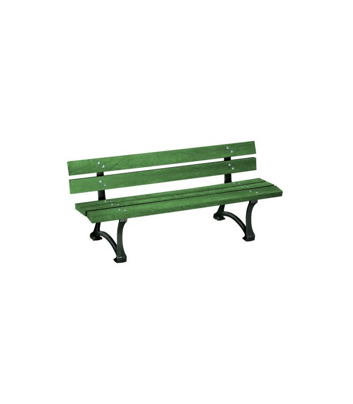 Green urban bench Paris L 180 cm