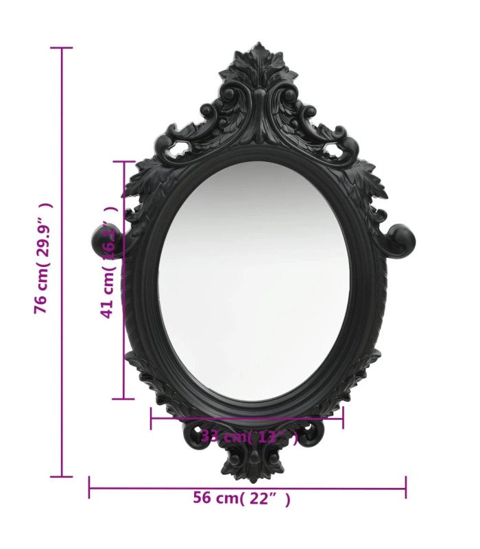 Black baroque mirror