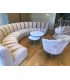 Chauffeuse en velours beige le module