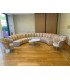 Chauffeuse en velours beige le module