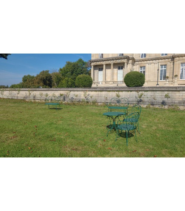 Banc métal vert L 106 cm salon de jardin