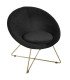 Fauteuil dossier rond velours noir Nova