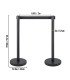 Set of 2 black guide posts and rope L 200 cm