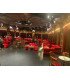 Canapé velours rouge Chesterfield 2 places