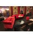 Canapé Chesterfield en velours rouge 3 places