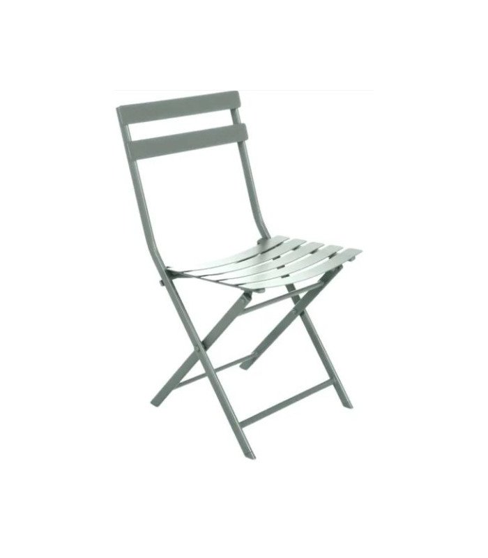 location chaise exterieur à lattes métal acier vert olive