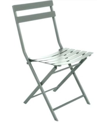 location chaise exterieur à lattes métal acier vert olive