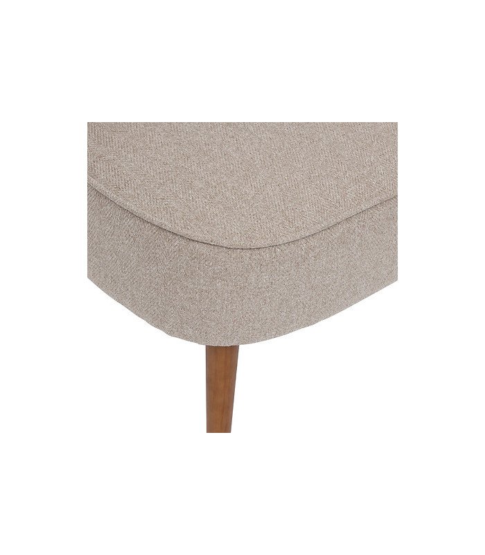 Petit fauteuil beige et pieds en bois