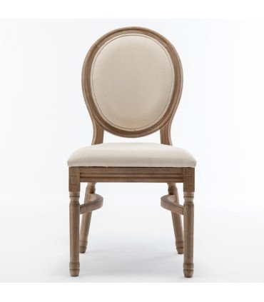 location chaise médaillon lin beige