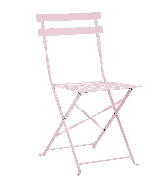 Pastel pink folding garden chair