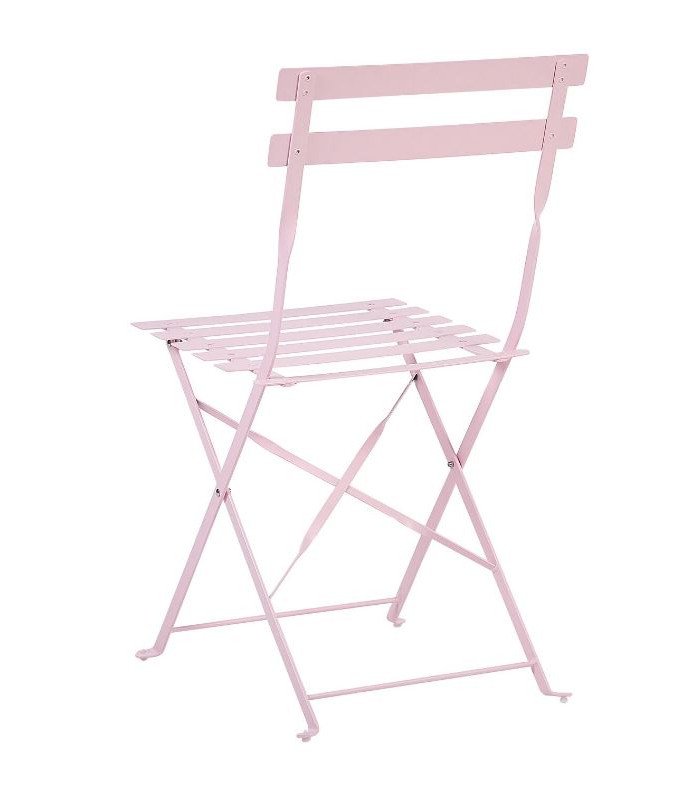 Pastel pink folding garden chair