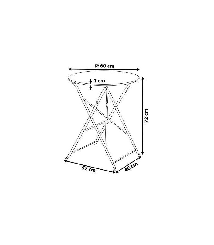 Table pliante rose pastel dimension
