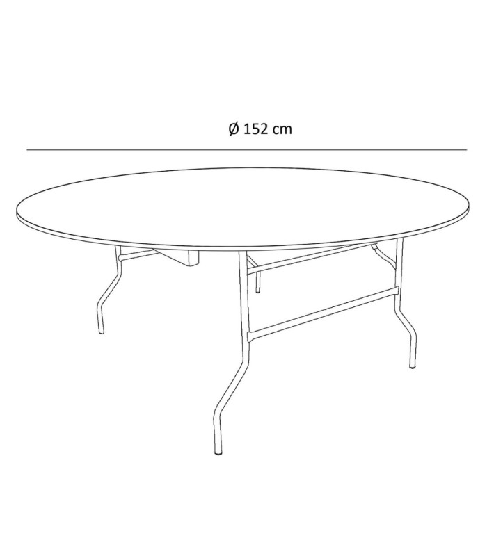 Table ronde pliante en bois 152 cm 8 personnes