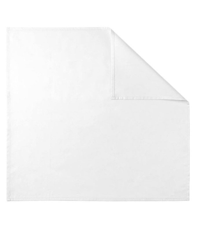 White cotton towel 46 × 46 cm folded - view on neutral background.