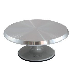 plateau rond en inox Ø 29 cm sur fond blanc