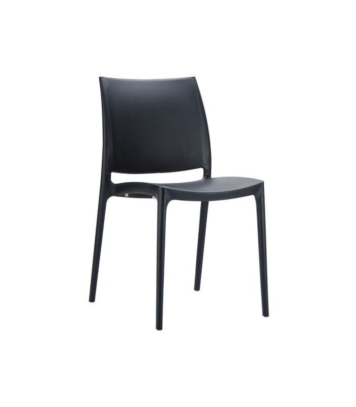 Chaise noire empilable et attachable Trix