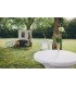 Upright table with white covers Diam 60 cm