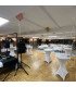 Upright table with white covers Diam 60 cm