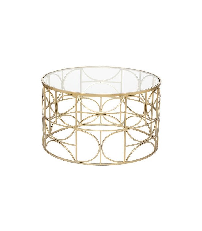 Round coffee table with glass top