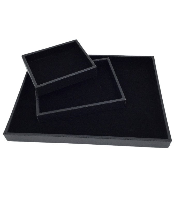 Black velvet jewelry tray