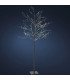 Arbre lumineux LED H 180 cm installé dans une scénographie bleue, lumière LED décorative pour réception