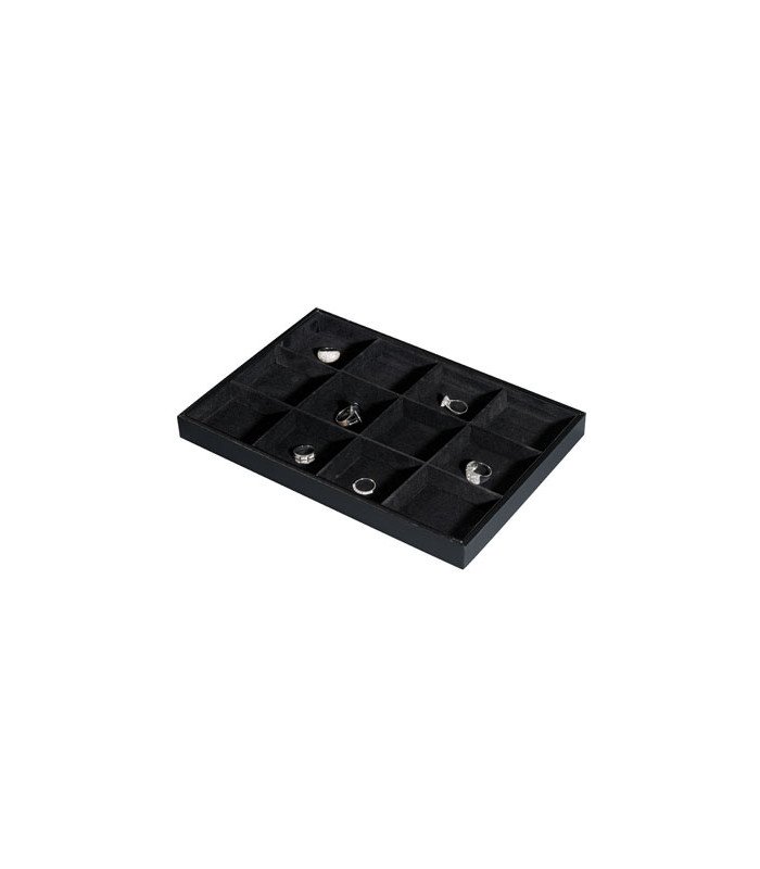 Black velvet jewelry tray
