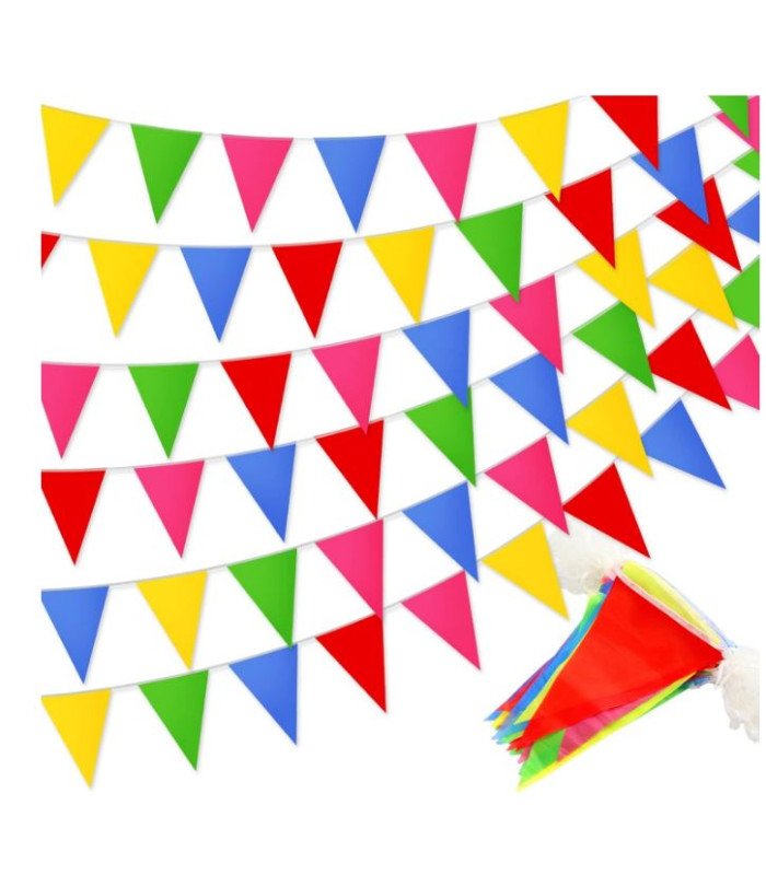 Colorful pennant streamers