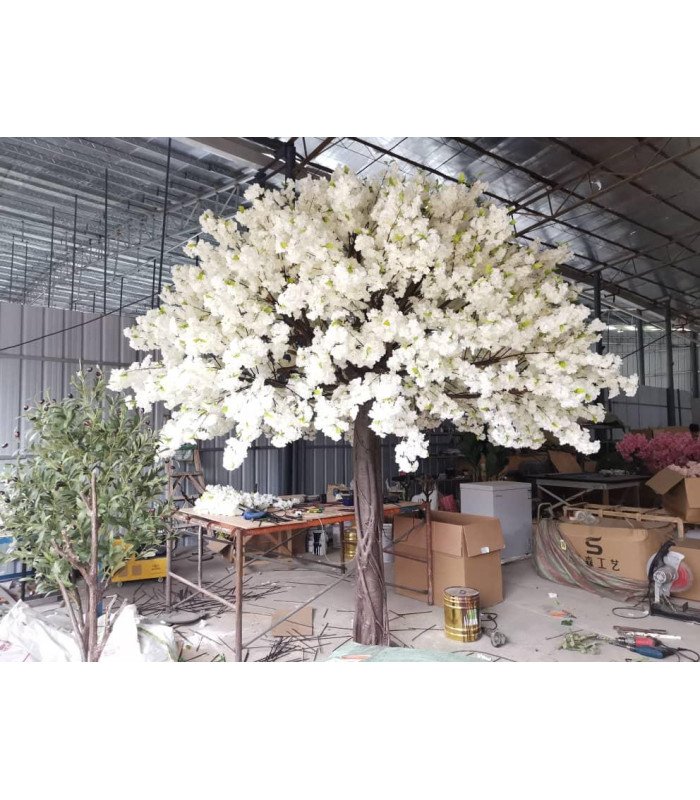 White artificial cherry H 220 cm