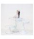 White metal cake stand Ø20/25/30 cm with wedding figurine on white background