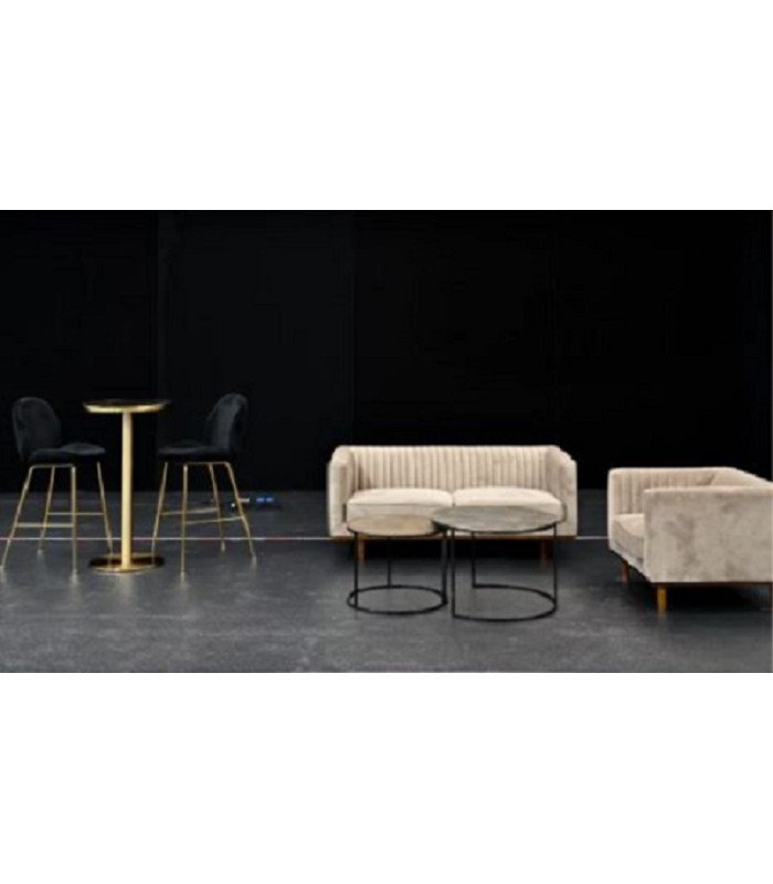 Mange debout New métal doré et plateau noir H 105