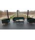 3-seater event sofa in green velvet L 210