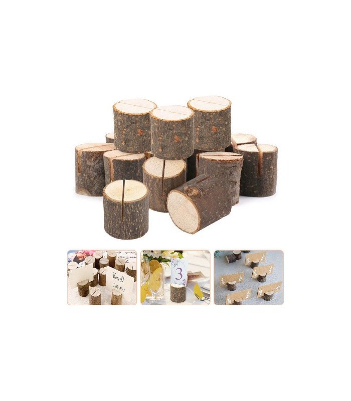 Rondin de bois rustique marque place