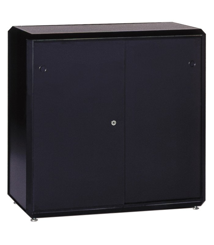 2-door black sideboard with key L 100 cm