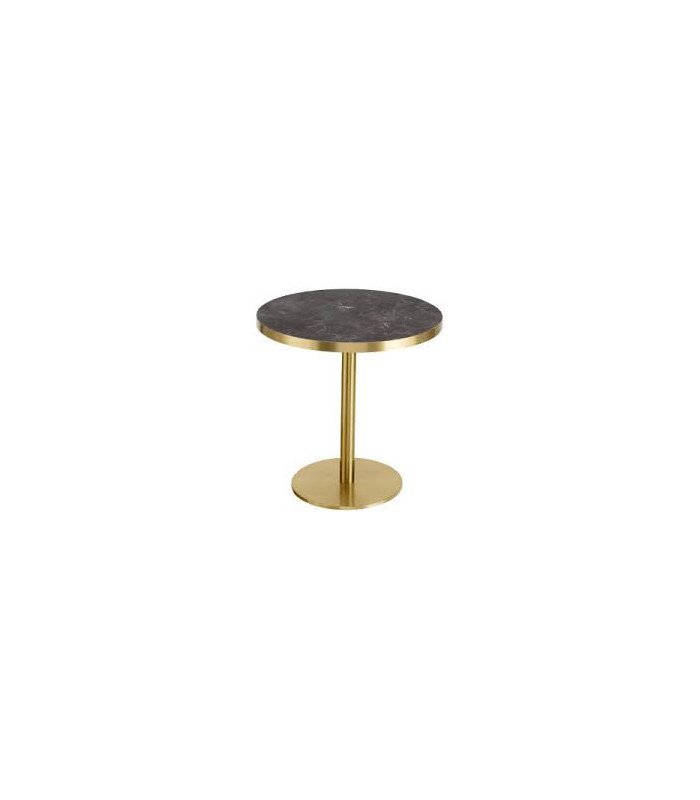 Table guéridon plateau noir ou blanc H 72 cm