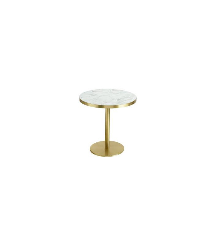 Table guéridon plateau noir ou blanc H 72 cm
