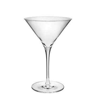 verre à martini en plastique réutilisable 29 cl transparent sur fond blanc