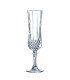 Vintage-style champagne flute, 21 cl, on a white background.