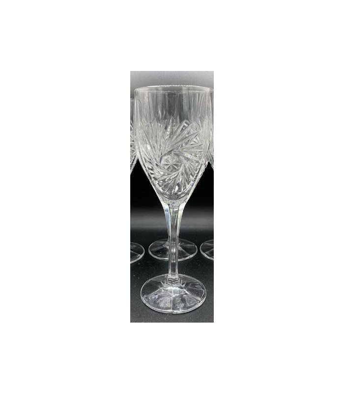 29 cl clear crystal wine glass with white base, vintage style, available for hire from 126 Events