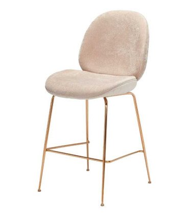 Tabouret de bar tissu écru et structure dorée – vue de face