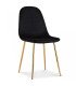 Scandinavian style chair in black velvet with gold legs