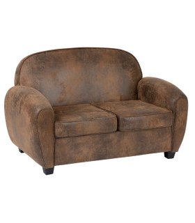 Antique brown leather club sofa