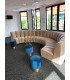 Chauffeuse en velours beige le module